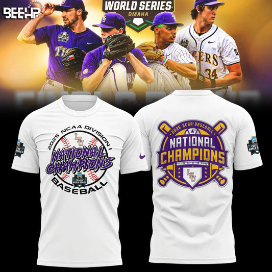 LSU Tigers Baseball T-Shirt 2025 NCAA Baseball Men’s College World Series Champions T-Shirt