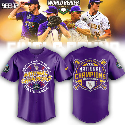 LSU Tigers Baseball Jersey - 2025 NCAA Baseball Men’s College World Series Champions Jersey
