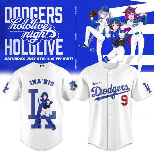 Los Angeles Dodgers Baseball Jersey - Hololive Night Ina’nis Jersey 2025