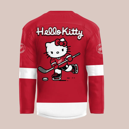 Detroit Red Wings X Hello Kitty RED Hockey Jersey