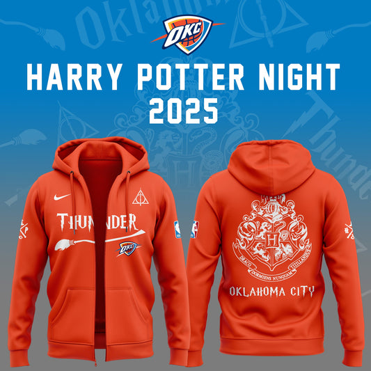Special New Oklahoma City Thunder x Harry Potter Night ZipHoodie 2025