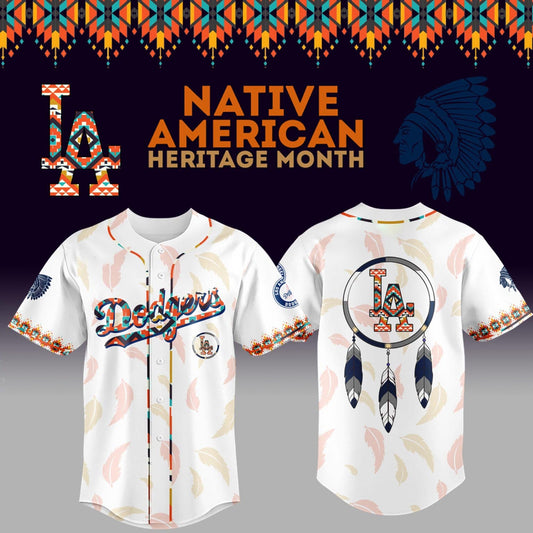 (Buy 1 get 1) Limited Edition Dodgers x Native American Heritage Night 2025 Jersey-3D Baseball Jersey