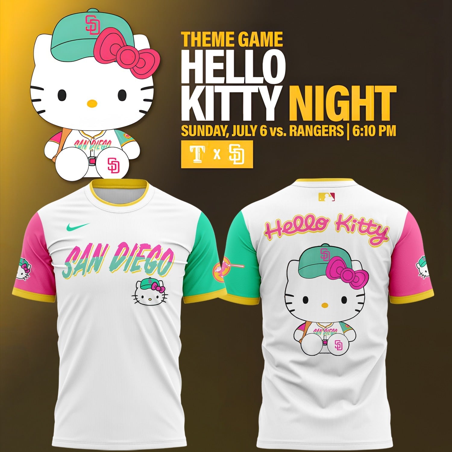 Limited Edition San Diego x Hello Kitty Night TShirt-AB040225500