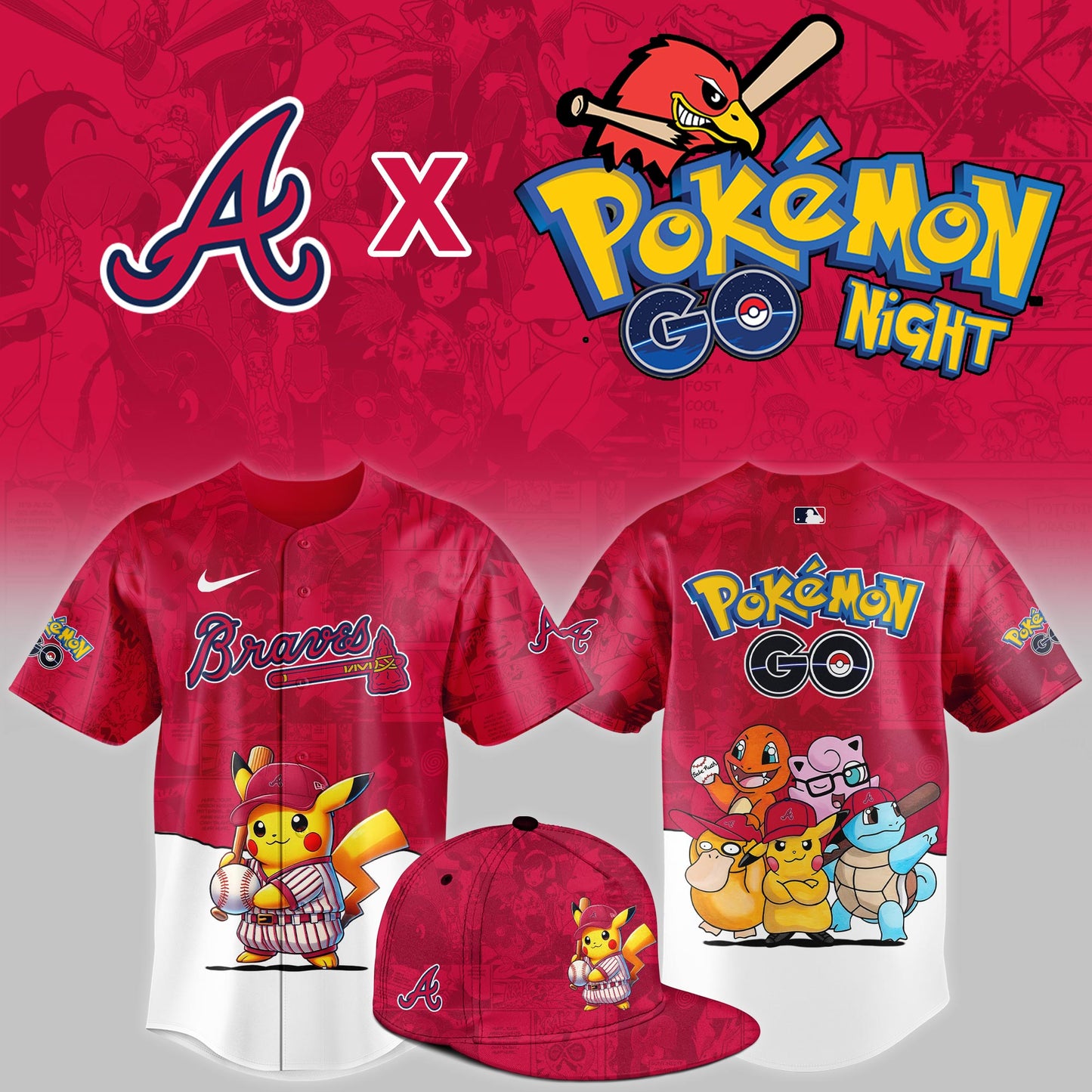 Atlanta Braves 2025 Pokémon GO Night Limited Jersey | WM79