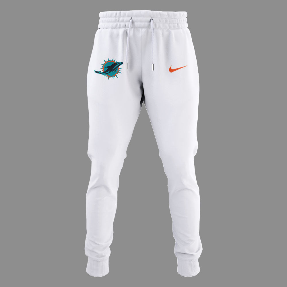 Limited Edition Dolphins Football Rivalries Teaser Logo White Hoodie-LD2507260011