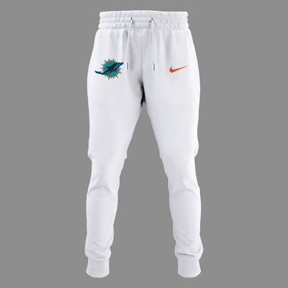 Limited Edition Dolphins Football Rivalries Teaser Logo White Hoodie-LD2507260011