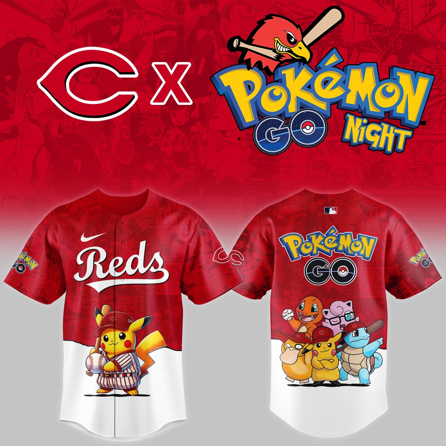 Cincinnati Reds 2025 Pokémon GO Night Limited Jersey | HQ62