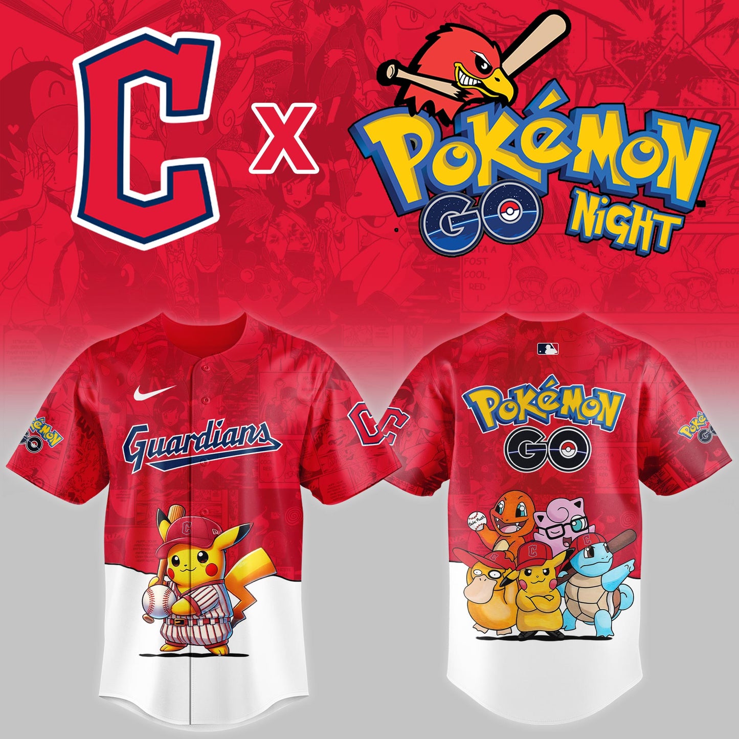 Cleveland Guardians 2025 Pokémon GO Theme Night Limited Jersey | OX47
