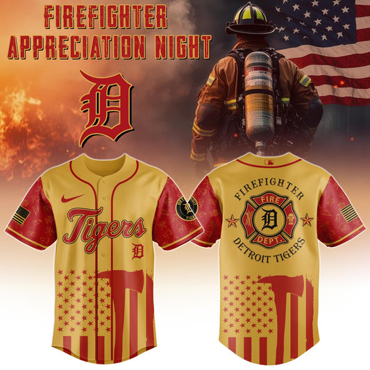 .          Detroit Tigers  MLB x Firefighter Appreciation Night Special Edition Jersey 2025