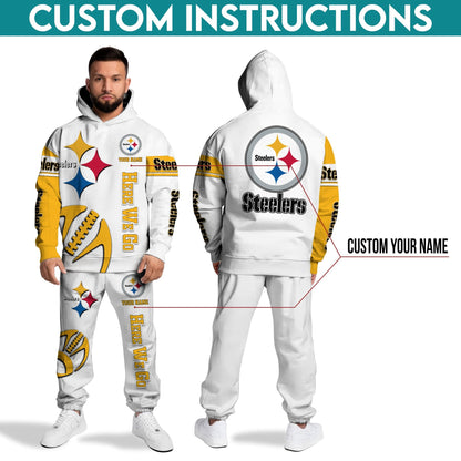 Pittsburgh Steelers Hoodie Sweatpants Set,Custom Hoodie,Sport Hoodie Sweatpants Set,Sport Gifts FOR Fan YV66