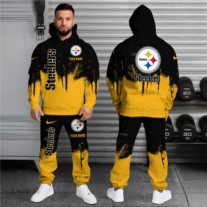Pittsburgh Steelers Hoodie Sweatpants Set,Custom Hoodie,Sport Hoodie Sweatpants Set,Sport Gifts FOR Fan OA75