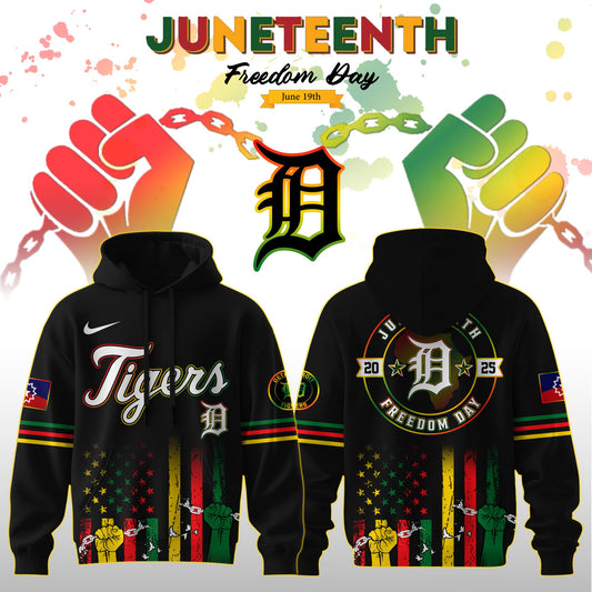 Detroit tigers MLB x Juneteenth Freedom Day Edition Hoodie 2025 | TG69