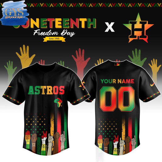 Houston Astros MLB x Juneteenth Freedom Day Baseball Jersey - Gotyourstyle