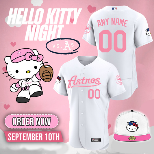 Houston Astros X Hello Kitty Pink Custom Name & Number Jersey Custom Name Limited Edition | SH75