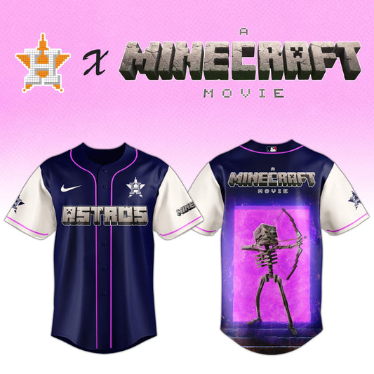 ,,Houston Astros MLB x SKELETON A MINECRAFT MOVIE Night Jersey Editions Limited