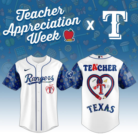 .   Texas Rangers MLB X Teacher Appreciation Week Edition Jersey 2025