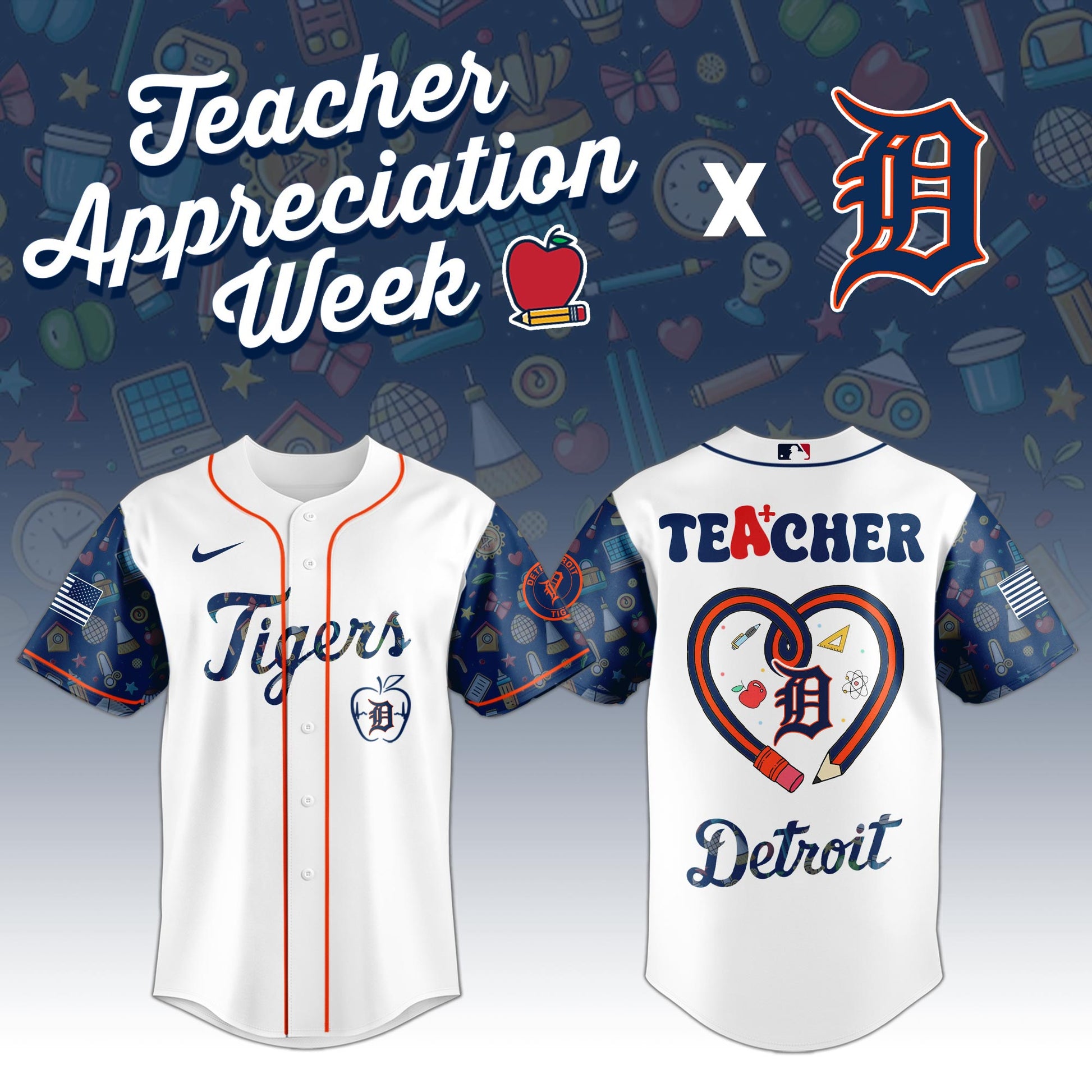 .     Detroit Tigers MLB X Teacher Appreciation Week Edition Jersey 2025