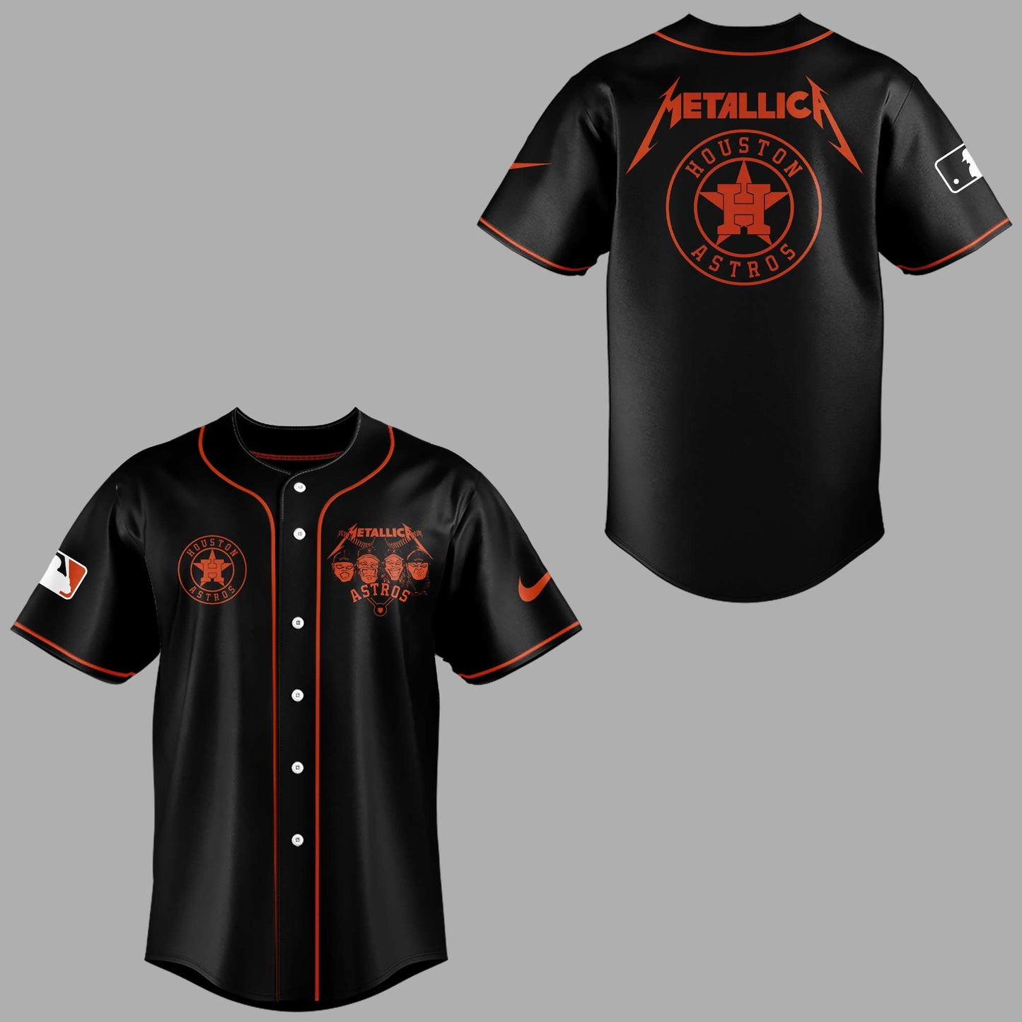Limited Edition Astros Baseball Metallica Night Jersey-KC04232563