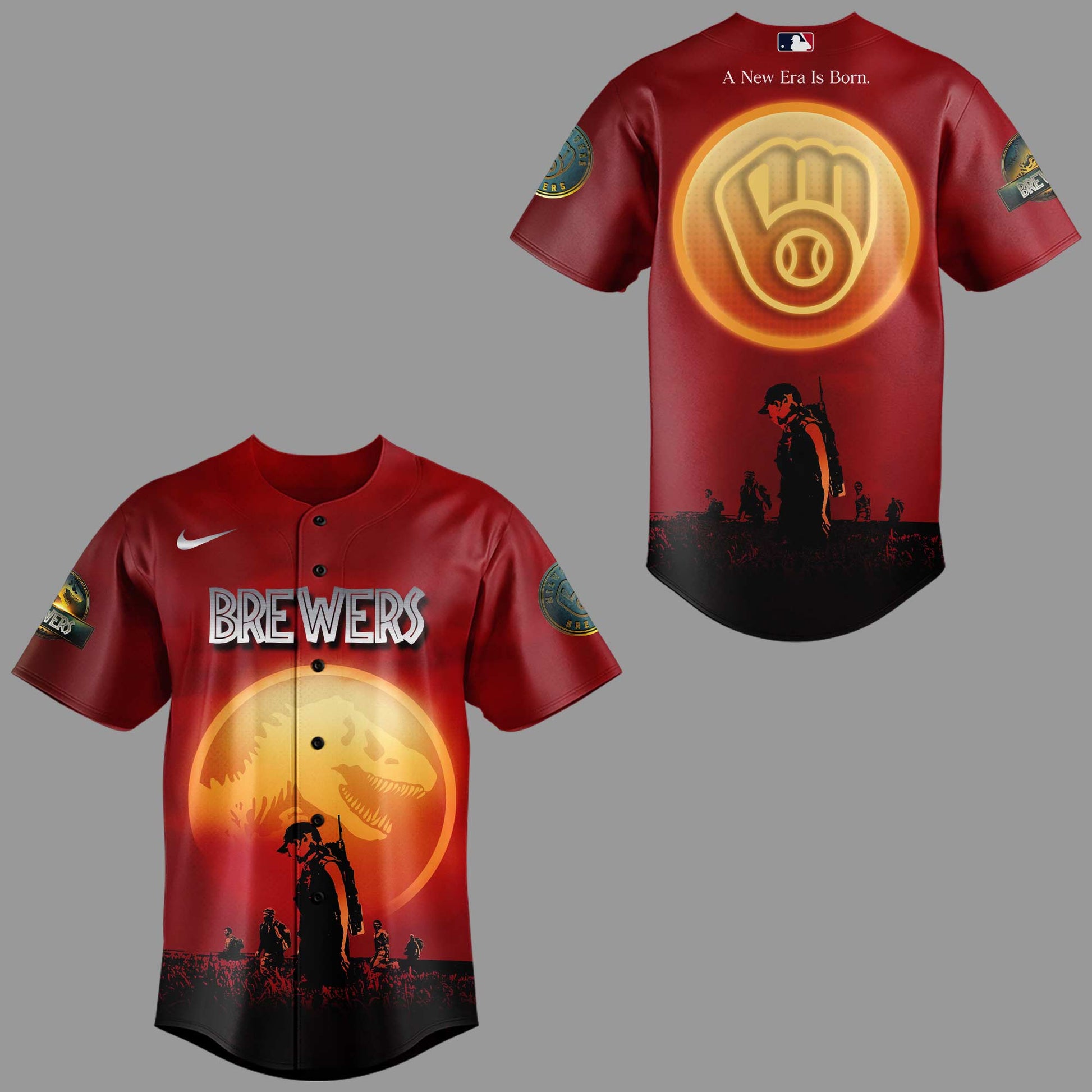 Limited Edition Brewers Baseball Jurassic World Rebirth Jersey-KC07032516