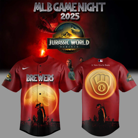Limited Edition Brewers Baseball Jurassic World Rebirth Jersey-KC07032516