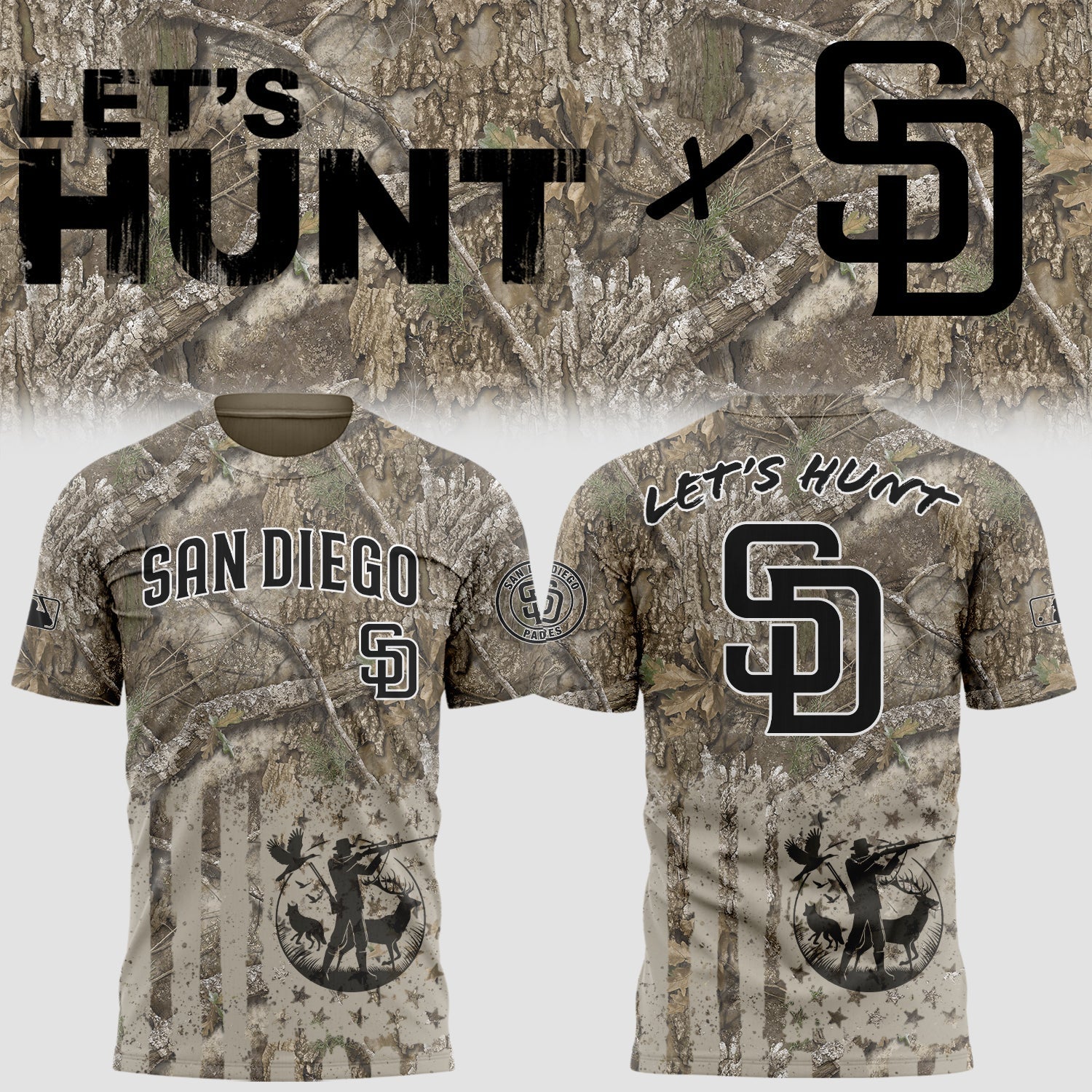 Limited Edition Padres Baseball Hunting Night T-Shirt