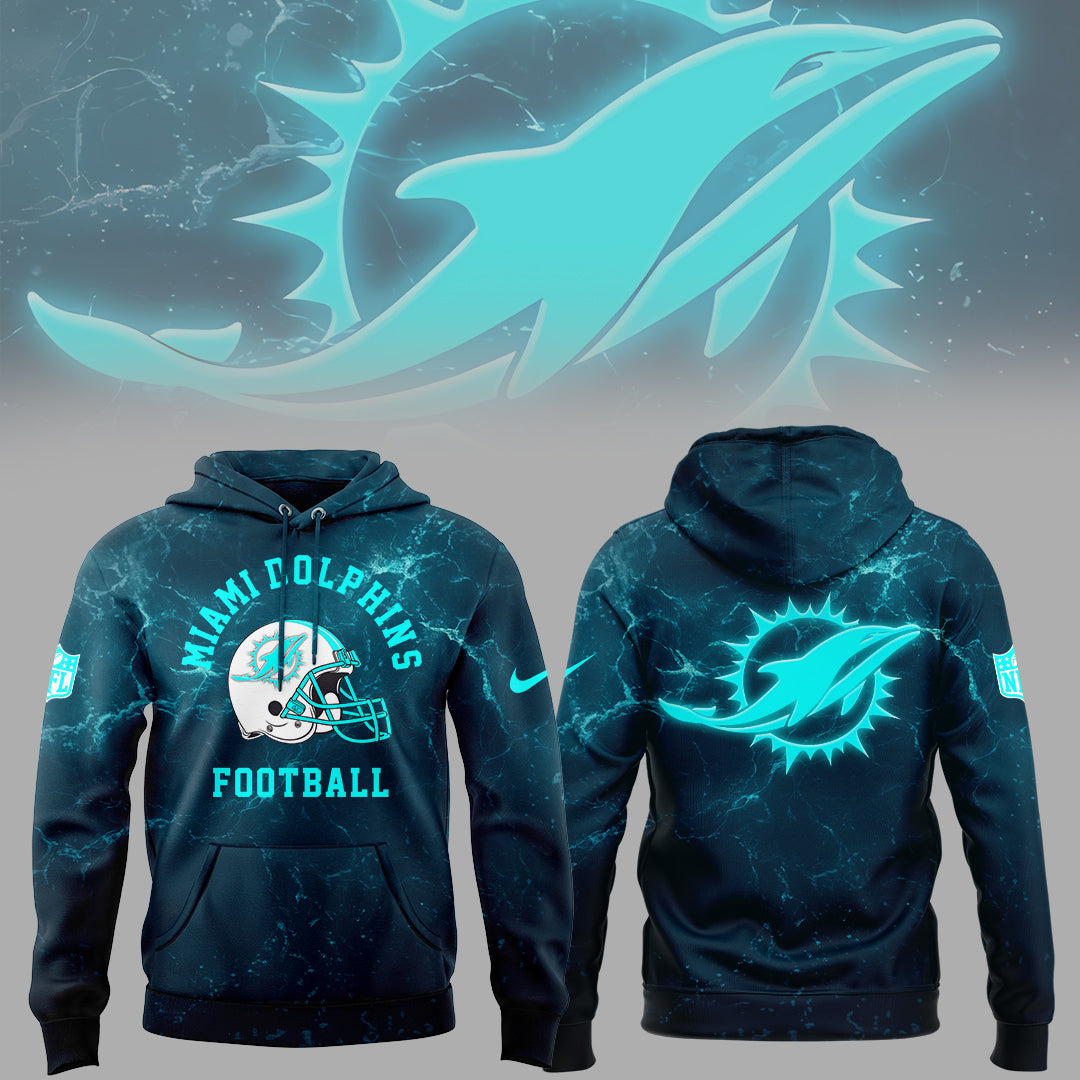 Limited Edition Dolphins Football Special Logo X Hoodie-KC08192525