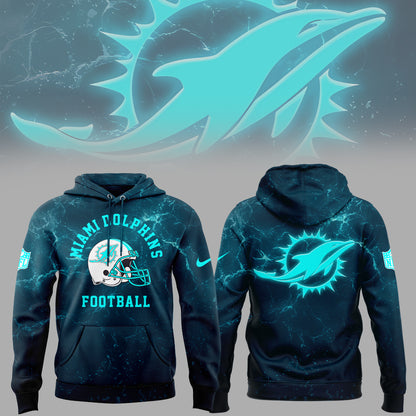 Limited Edition Dolphins Football Special Logo X Hoodie-KC08192525