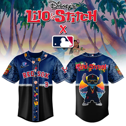 Boston Red Sox MLB x Lilo & Stitch Baseball Jersey - Special Edition Jersey | KY71
