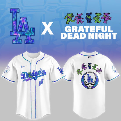 ..Los Angeles Dodgers 2025 Grateful Dead Night Limited Jersey