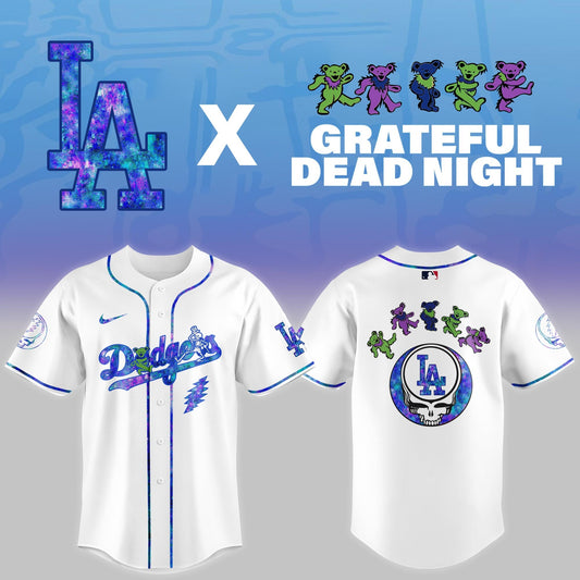 ..Los Angeles Dodgers 2025 Grateful Dead Night Limited Jersey