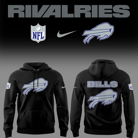 Limited Edition Bills Football Rivalries Teaser Logo Black Hoodie-LD2507260004