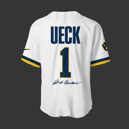 Honoring The Legend, Milwaukee Brewers Baseball Hall of Famer Bob Uecker Jersey