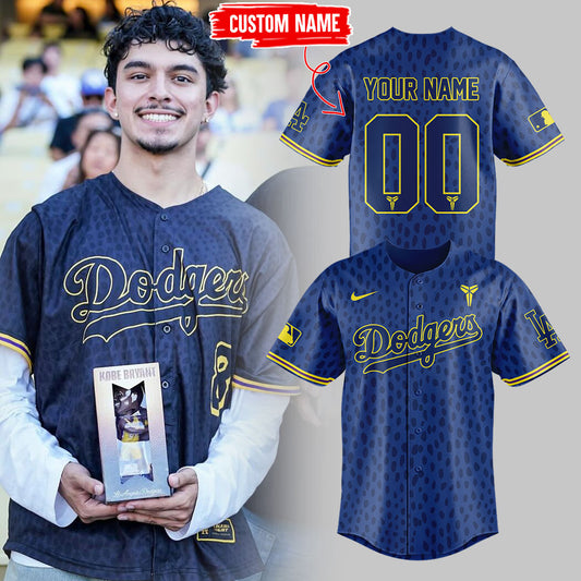 Limited Edition Dodgers Baseball Celebrating Kobe’s bobblehead night at Dodger Stadium Custom Jersey-LL2508120105