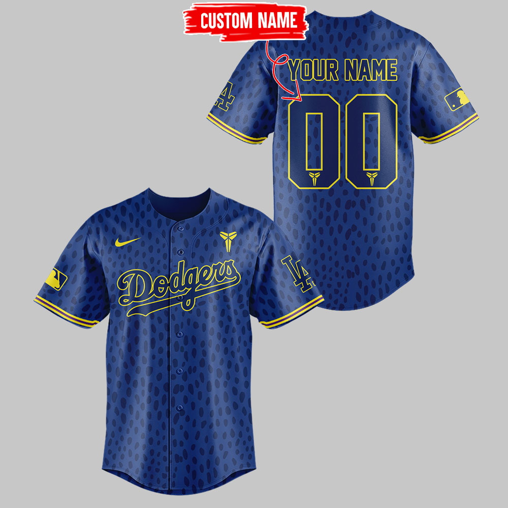 Limited Edition Dodgers Baseball Celebrating Kobe’s bobblehead night at Dodger Stadium Custom Jersey-LL2508120105