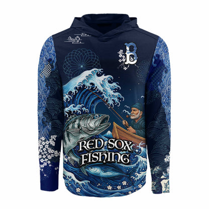 Boston Red Sox x Wave Hunter Fishing Limited Edition Long Sleeve Hoodie 2025