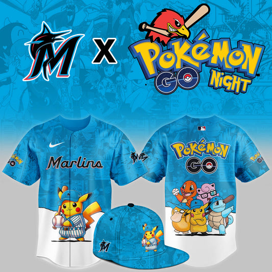 Miami Marlins 2025 Pokémon GO Night Limited Jersey | VR61
