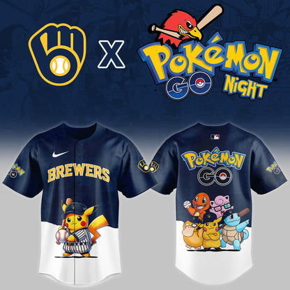 Milwaukee Brewers 2025 Pokémon GO Night Limited Jersey | ES34