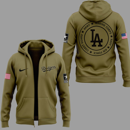 Limited Edition LA Dodgers x Military Appreciation Night 2025 Zip Hoodie