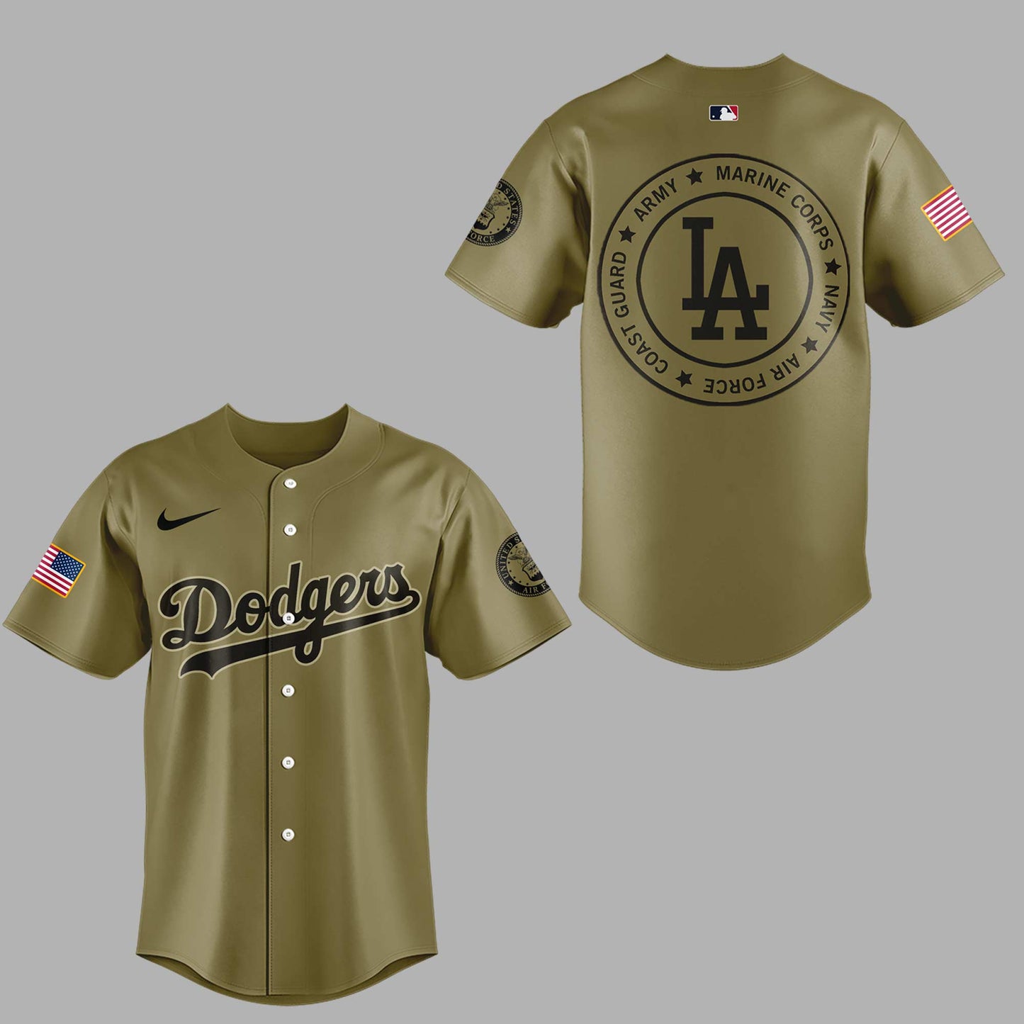 Limited Edition Dodgers x Military Appreciation Night Custom Logo 2025 Jersey