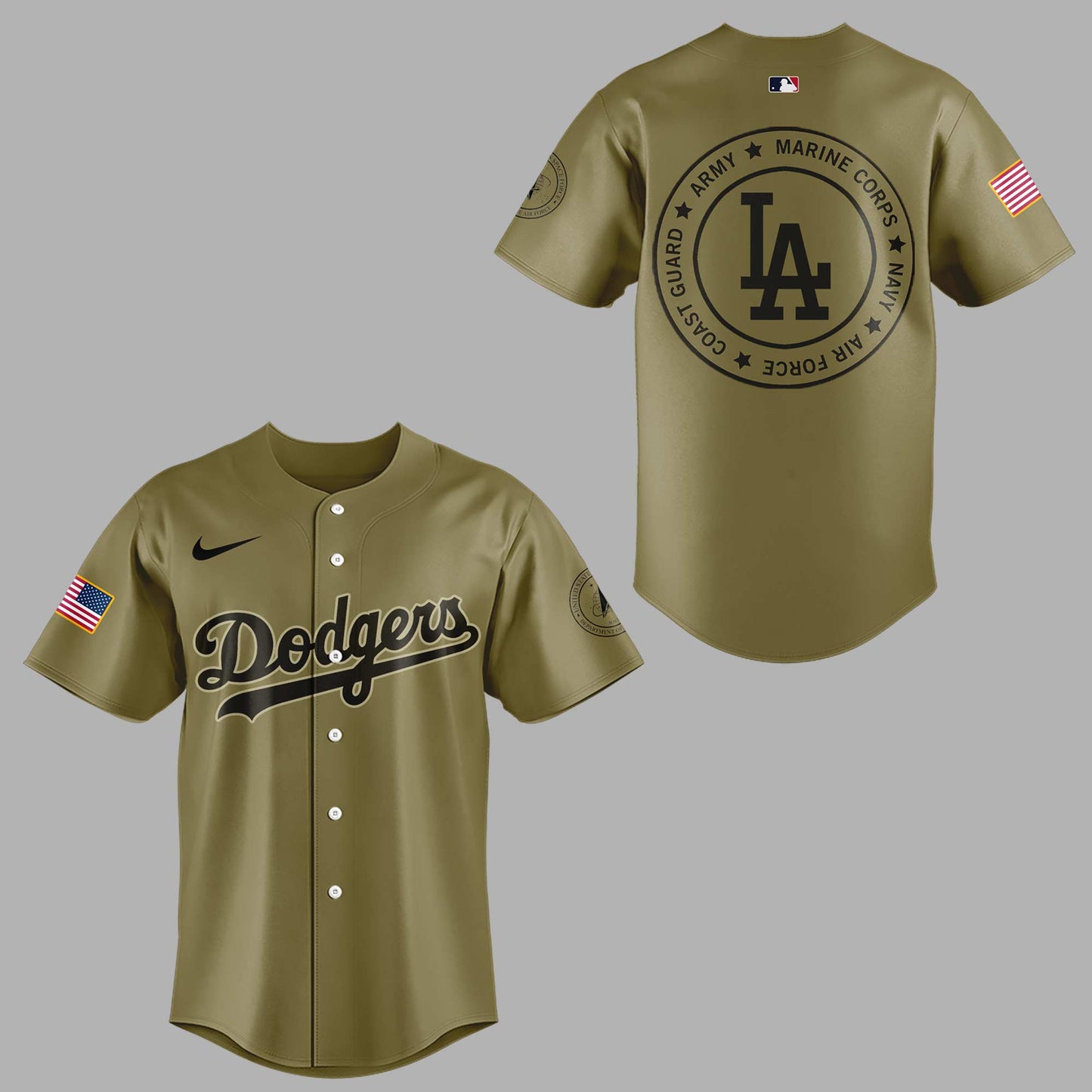 Limited Edition Dodgers x Military Appreciation Night Custom Logo 2025 Jersey
