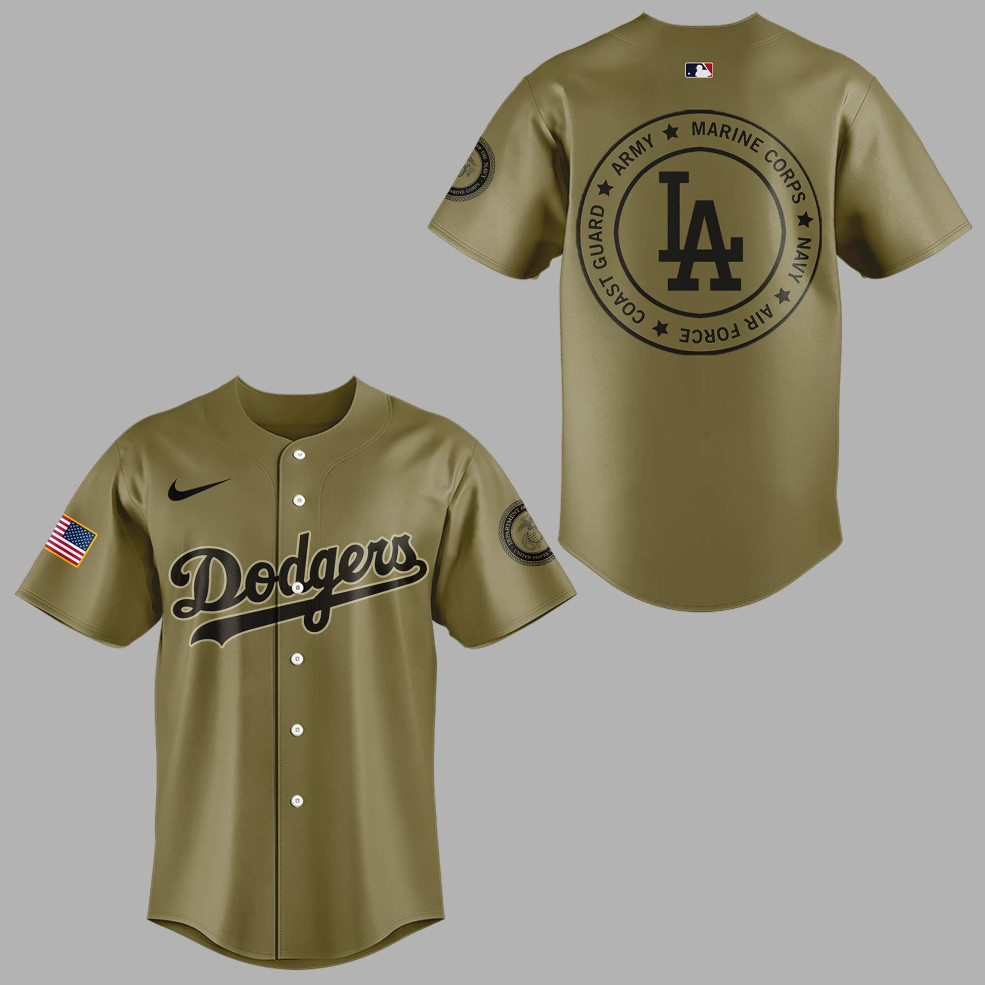 Limited Edition Dodgers x Military Appreciation Night Custom Logo 2025 Jersey