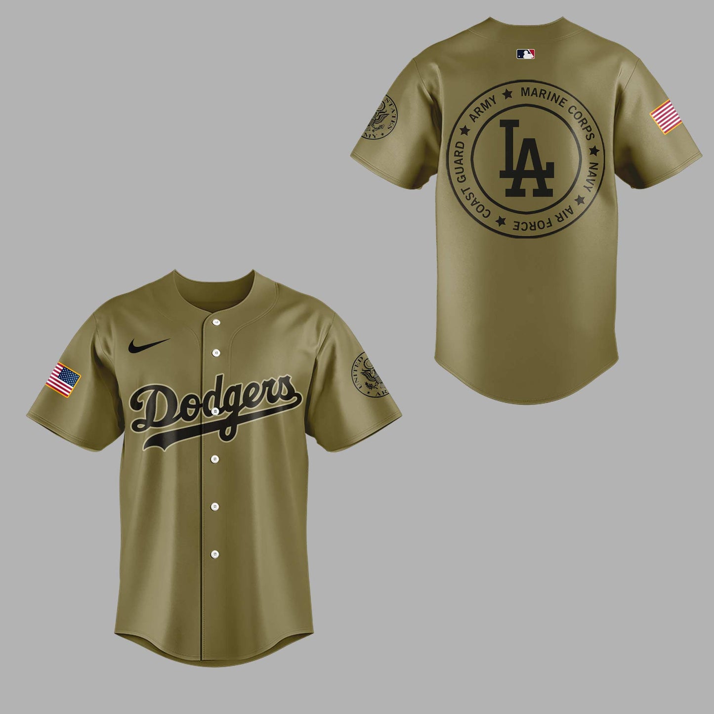 Limited Edition Dodgers x Military Appreciation Night Custom Logo 2025 Jersey