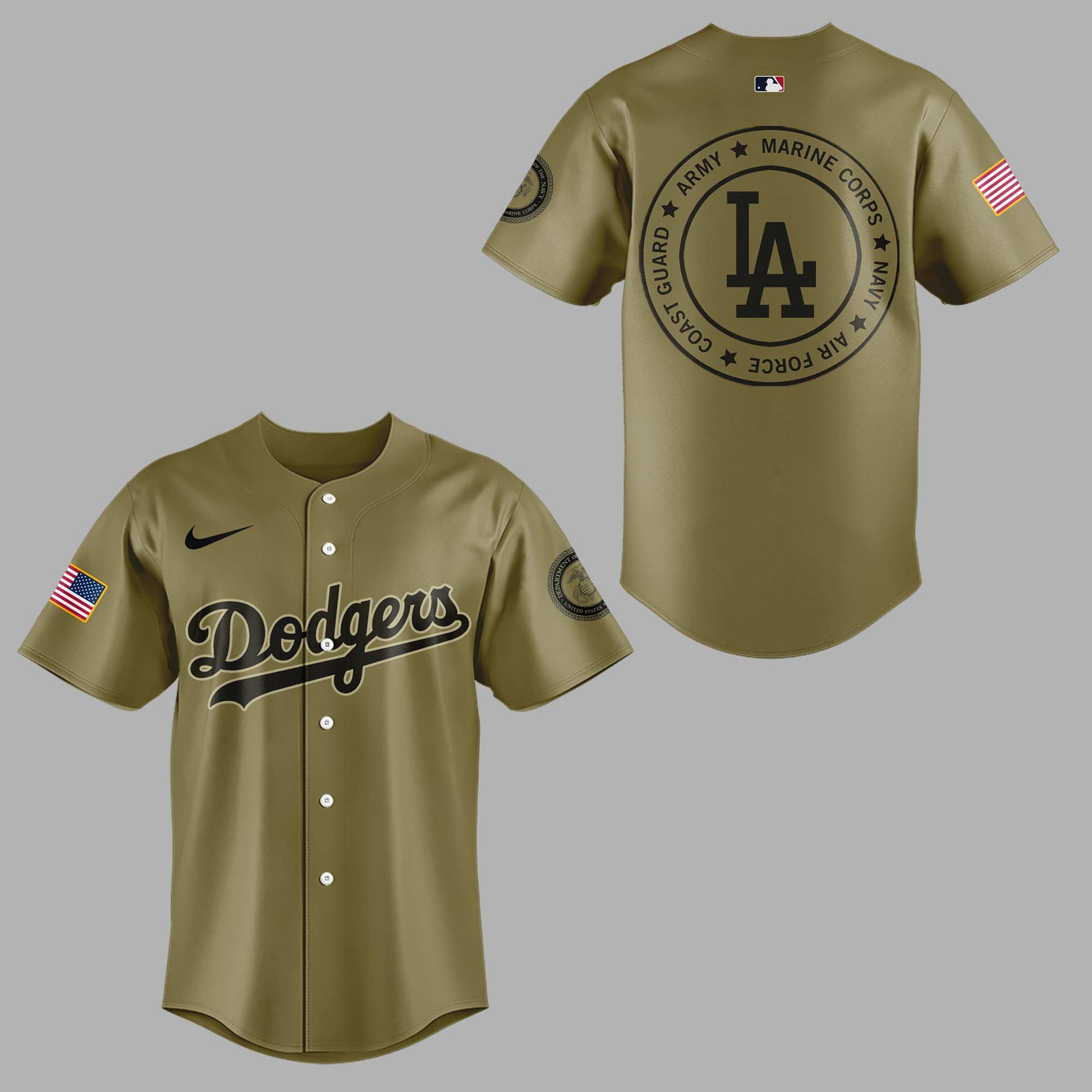 Limited Edition Dodgers x Military Appreciation Night Custom Logo 2025 Jersey