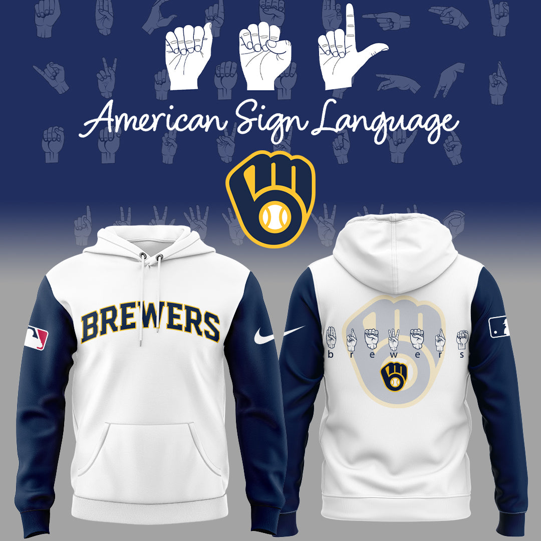 Limited Edition Brewers Baseball American Sign Language Night Hoodie-ND06282542