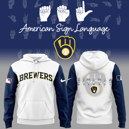 Limited Edition Brewers Baseball American Sign Language Night Hoodie-ND06282542