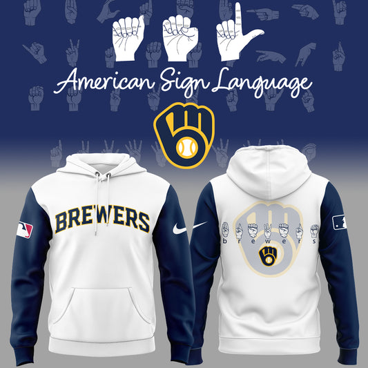 Limited Edition Brewers Baseball American Sign Language Night Hoodie-ND06282542