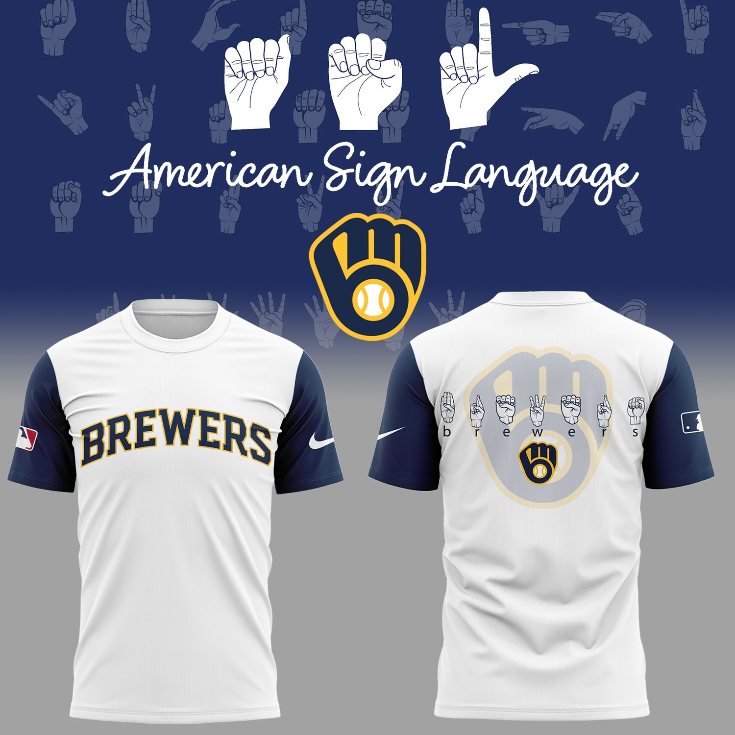 Limited Edition Brewers Baseball American Sign Language Night TShirt-ND06282543