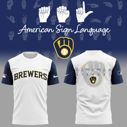 Limited Edition Brewers Baseball American Sign Language Night TShirt-ND06282543