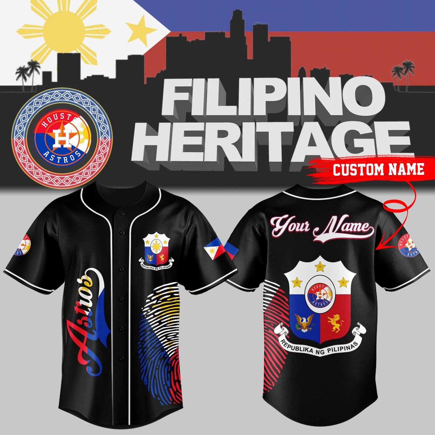 Limited Edition Astros Baseball Philippines Heritage Night Jersey-ND07072531