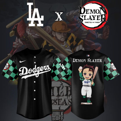 LA Dodgers vs Demon Slayer Baseball Jersey And Snapback 2025 Season